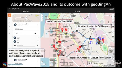 About PacWave2018 and its outcome with geoBingAn for Evacuation Route