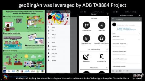 geoBingAn en tant qu'outil de TIC humanitaire pour le projet TA8884 de la Banque asiatique de développement