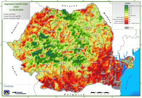 Romania drought map