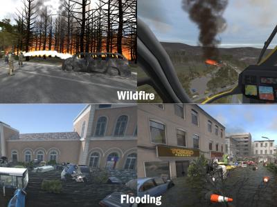 Screenshots of natural disaster scenes
