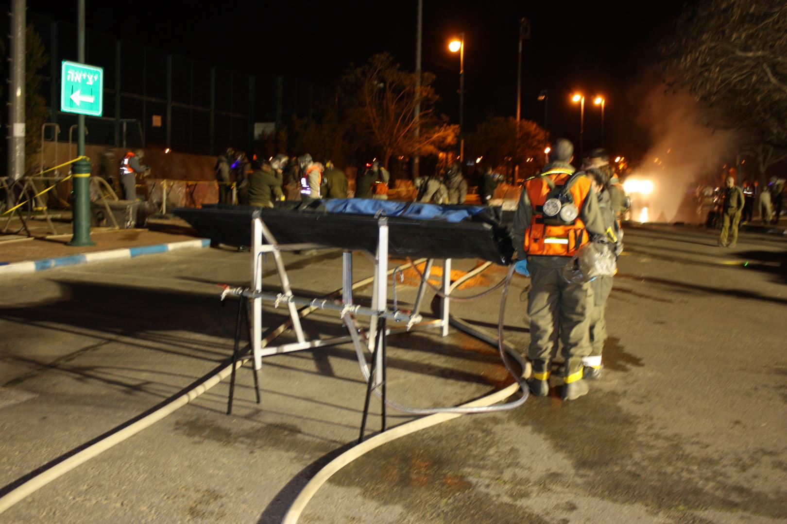 El sistema de distribución de agua (WDS) utilizado por las Fuerzas de Defensa de Israel durante un simulacro