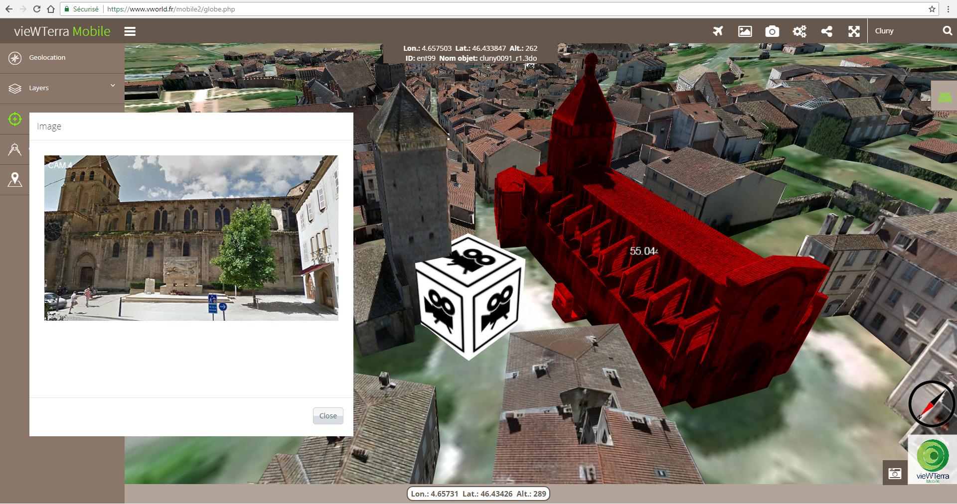 vieWTerra Mobile 3D Earth Viewer applicatie