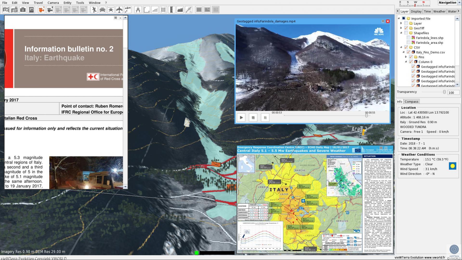 Sistema de visualización de la Tierra en 4D vieWTerra Evolution, una plataforma de desarrollo e integración de datos