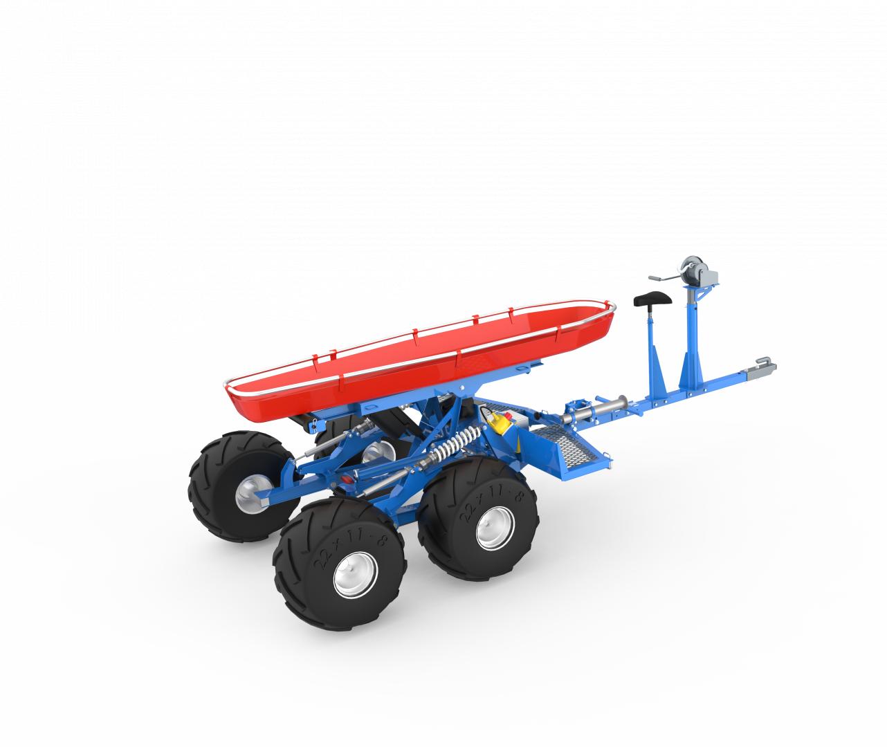 Self leveling Rescue vehicle with a stretcher to be used in rough terrain
