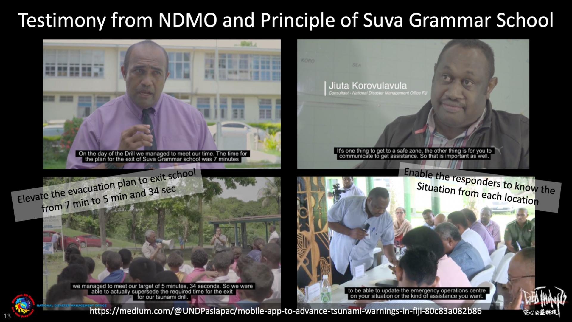 Testimony from NDMO and Principle of Suva Grammar School using geoBingAn