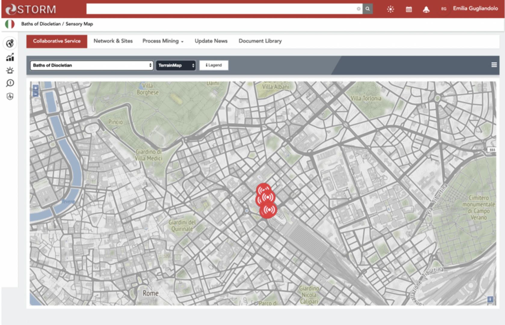 Czujniki online wyświetlane na mapie