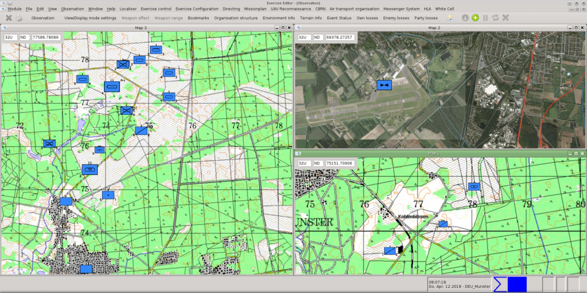 CAE GESI User Interface with satellite image