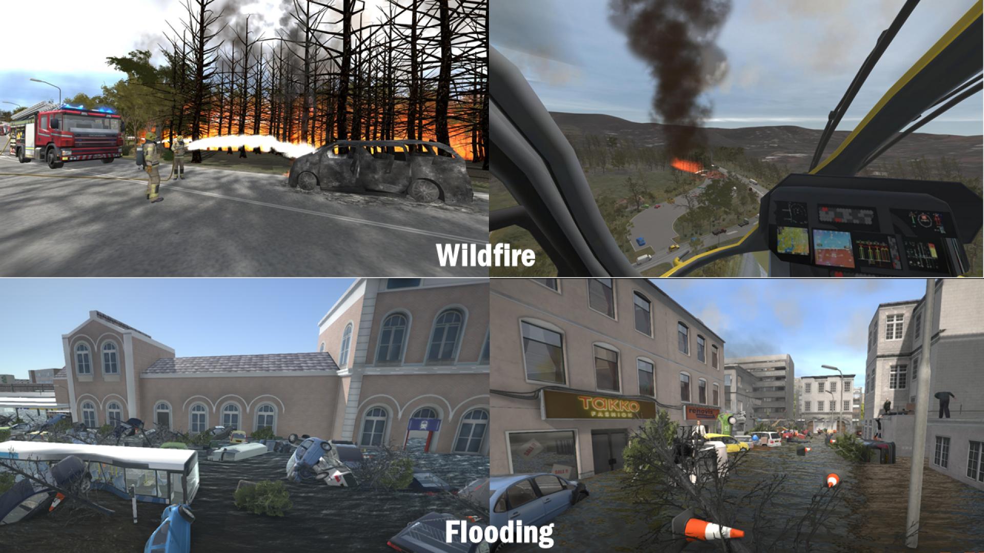 Screenshots of natural disaster scenes