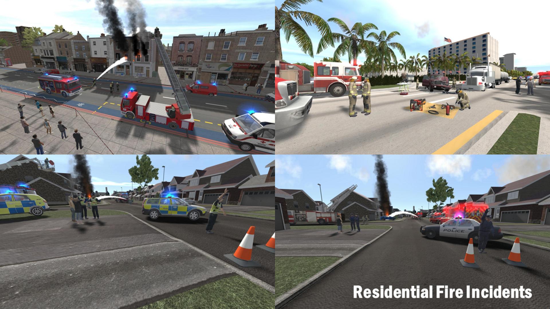 Screenshots of residential fires