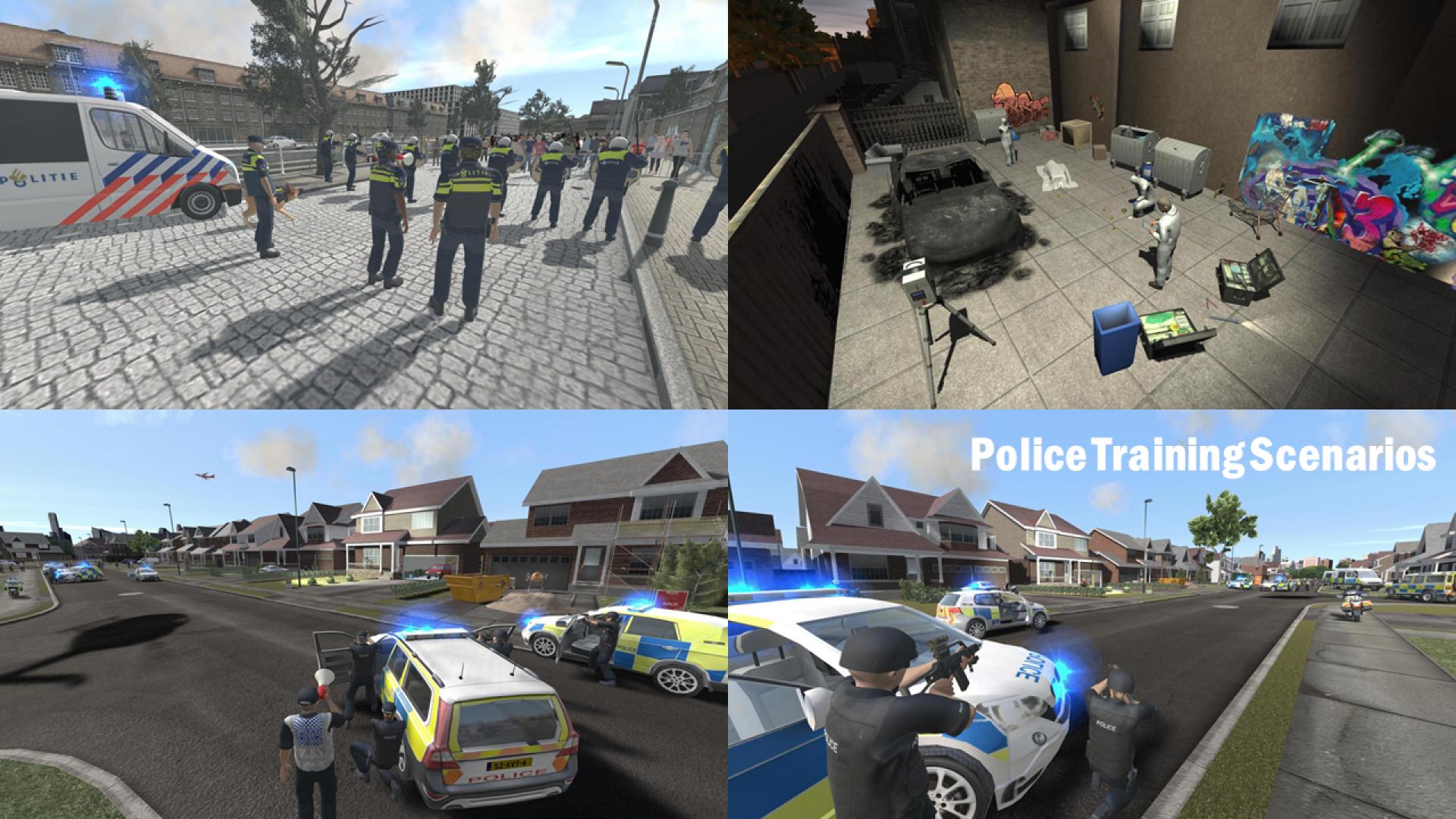 Screenshots of police training scenes